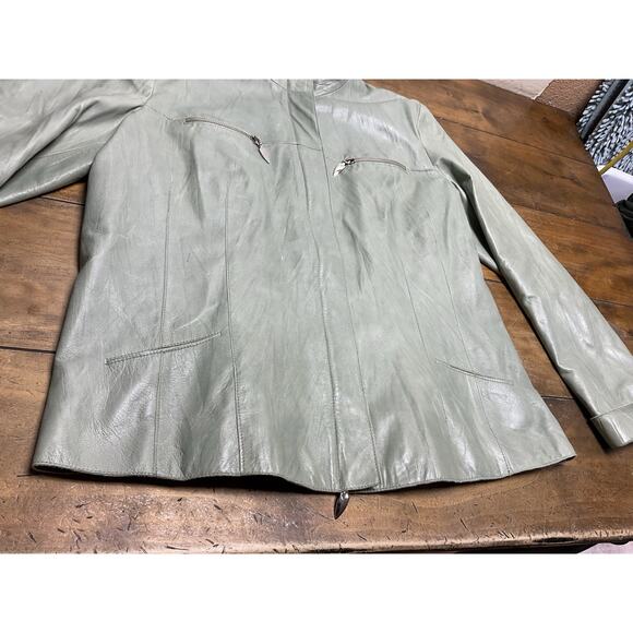 PIEROTUCCI Women’s Green leather Jacket Made In Italy - Picture 7 of 16